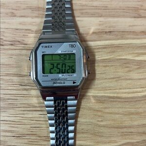 Timex Silver Smartwatch with Classic Digital Display
